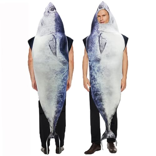 Halloween Fischkostüm, 26, 4 x 66, 9 Zoll Fischkostüm Erwachsene, Schwamm unter den Meereskostümen, lustiges Kostüm für Erwachsene Party, Cosplay, Hai Erwachsener Halloween Fischkostüm, 26, 4 x 66, 9 Zoll Fischkostüm Erwachsene, Schwamm unter den Meereskostümen, lustiges Kostüm für Erwachsene Party, Cosplay, Hai Erwachsener von Hemore