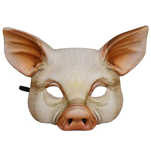 Halloween -Schweinemaske, Eva Neuheit Halbgesicht Schwein Maske, Horror Schweinmasken für Erwachsene Halloween Kostümparty Cosplay Requisiten von Hemore