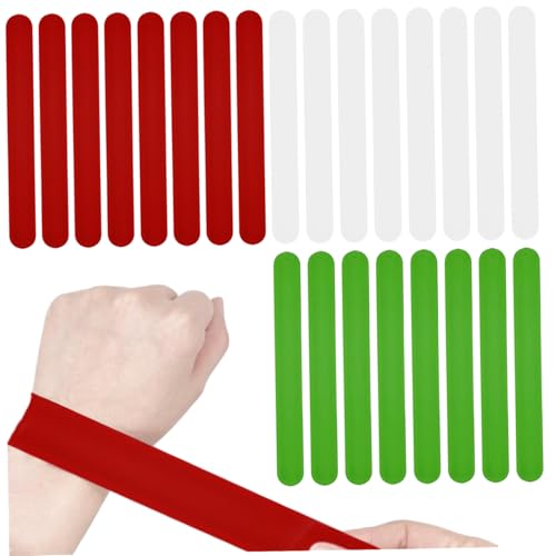 Hemore 24pcs Slap Armbänder für Kinder 8.5x1x0, 1 Zoll Buntes Silikon -Slap -Armbänder weich und sicher zum Wickeln von Papier für die Aufbewahrungsorganisation Geschenke zum Verpackungspapier von Hemore