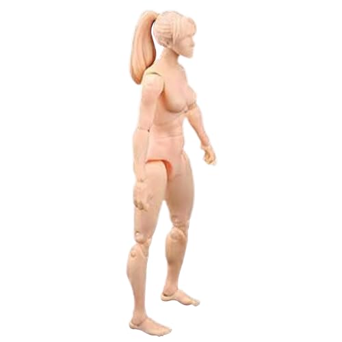 Hemore Actionfigur Zeichnungsmodelle, 4,1 -Zoll -PVC -Blind -Action -Figurenkörper, posibles menschliches Mannequin -Körper für Xhibition, Spiel, Modellierung, Szenenspiel (Nacktfarbe, weiblich) von Hemore