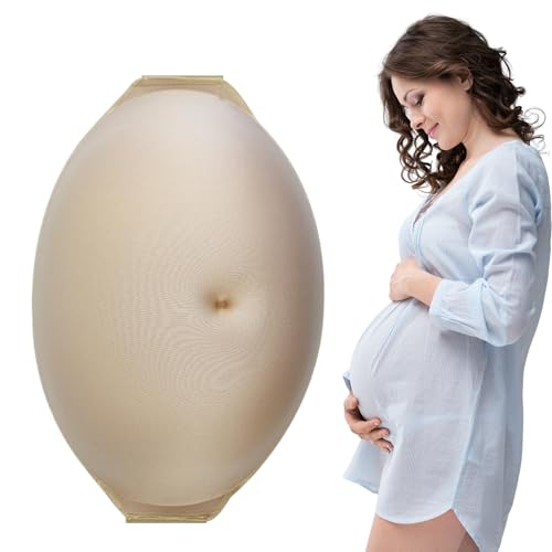 Hemore Gefälschte Schwangere Bauch, 5-6 Monate Schwamm gefälschter Schwangerschaftsbauch mit verstellbarem Taillengürtel, Halloween-Cosplay-Requisiten für Bühnenaufführungen (kein Gürtel) von Hemore