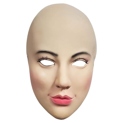 Hemore Realistische weibliche Maske, Latex-Make-up, Cosplay, Drag Queen-Maske, elastische Halloween-Party-Kostüm-Requisiten für Erwachsene, Männer und Frauen von Hemore