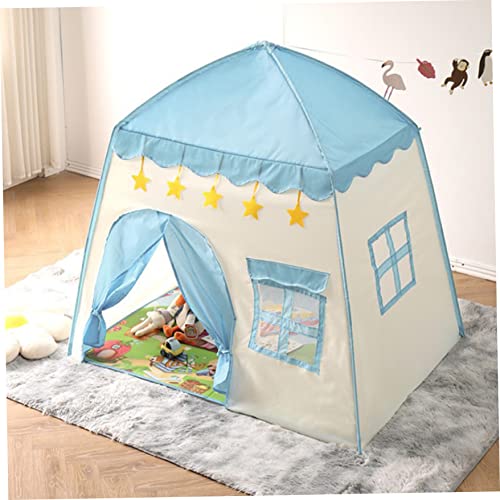 Kinderzelt, 1, 3x1x1.Kids Spielen Sie Zelt mit Fenster und Türvorhang, Fairy Princess Castle, Kleinkindspielhaus für Mädchenjungen (blau) von Hemore