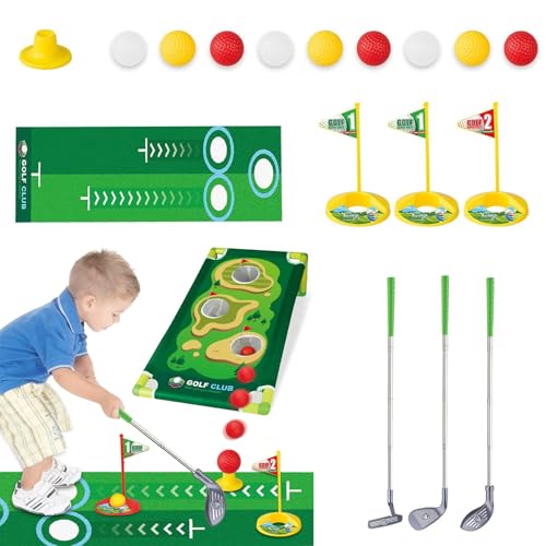 Kleinkind Golf Set Garden Plastik Kids Golf Set mit Mat 3 Tee 9 Bälle 3 Übungslöcher Clubs Outdoor Indoor -Spiele für Jungen Mädchen Sportspielzeuggeschenke, Halloween Decor von Hemore