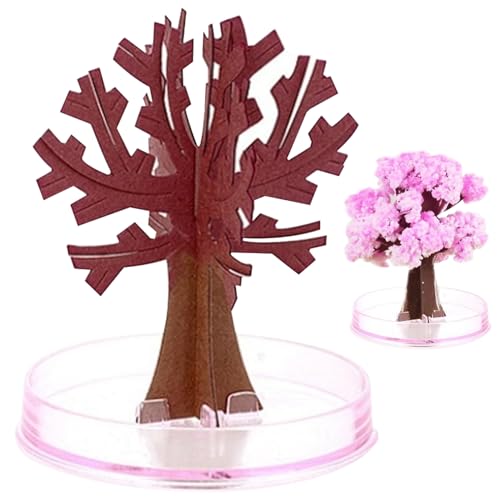 Kristallwachsender Kit, Mini Magic Flower Tree Crystal Wachsende Kirschblütenpapierpapierspapier Spielzeug Schreibtisch Dekor Geschenk für Kinder am Geburtstag, Weihnachtsstil 2, Weihnachtsbaum von Hemore