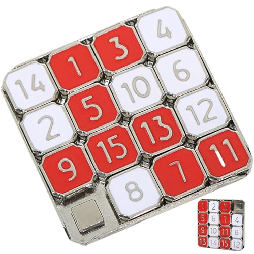 Number -Dia -Puzzle, 3 x 3 15 Gitter Metall Nummer Gleiträtsel, lustige Kinder -Folie -Spiele, kreative Bildungs- und Lernspielzeuggeschenke für Kinder, Erwachsene, Spiele von Hemore