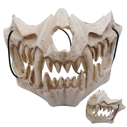 Schädelmaske, gruselige Halbgesichtsschädelmasken, Tierskelettmaske für Halloween -Cosplay von Hemore