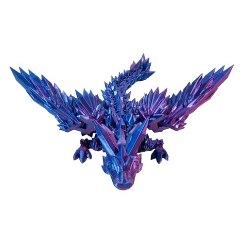Hemousy 3D-gedrucktes Drachenei,3D-gedruckte Flexi-Drachen - Wunderschönes Fidget-Spielzeug mit Kristalldrachen - Stressabbau im Jahr des Drachen für Kinder und Erwachsene, Heimdekorationsgeschenk von Hemousy