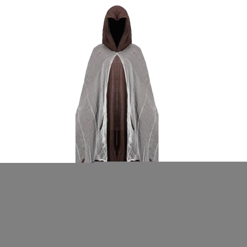 Hemousy Halloween-Kostüm für Erwachsene, männlicher Geist, Halloween-Kostüm für Erwachsene, weiblicher Geist, Hexenumhang mit Kapuze für Frauen Maskerade | Gruseliger Hexenumhang mit Kapuze von Hemousy
