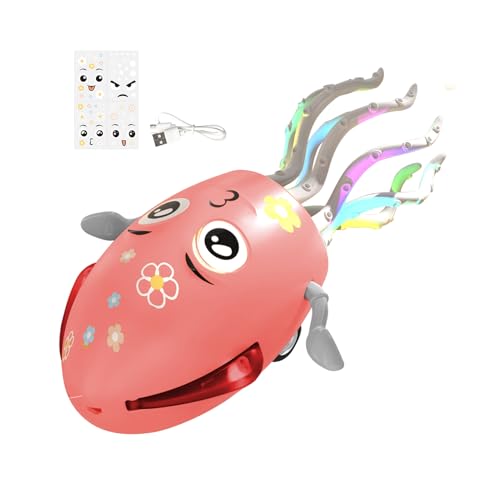 Hemousy Kraken Spielzeug - Tanzender Musikroboter | Interaktiver Wackelroboter Mit Licht Und Musik Für Kinder 0-6 Jahre Sinnesentwicklung Kindergarten Zuhause Mädchen von Hemousy