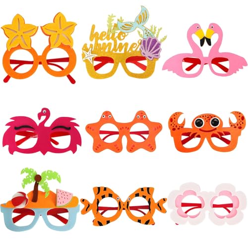 Hemousy Partybrille, Sonnenbrille für Party - 9x Dekorationsparty Beach Pool Sonnenbrille,Lustige thematische kühle Neuheit Streichbrille für Hawaiian Beach Cruise Camping Graduation Hemousy Partybrille, Sonnenbrille für Party - 9x Dekorationsparty Beach Pool Sonnenbrille,Lustige thematische kühle Neuheit Streichbrille für Hawaiian Beach Cruise Camping Graduation von Hemousy