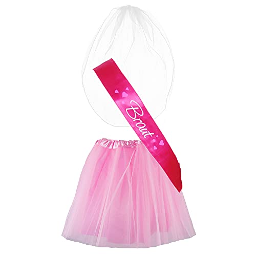 Partybob JGA-Kostüm „Braut“ - Junggesellinnenabschied-Verkleidung (32-36, Pink/Rosa) von Partybob