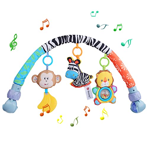 Baby Bogen Kinderwagen Spielzeug für Babys 0-6 Monate Kinderwagen Spielzeug mit Rassel/Squeak Musikalische Sensorische Hängende Krippe Bogen Mobile Spielzeug Kinderwagen Spielzeug für Neugeborene von Henakmsl