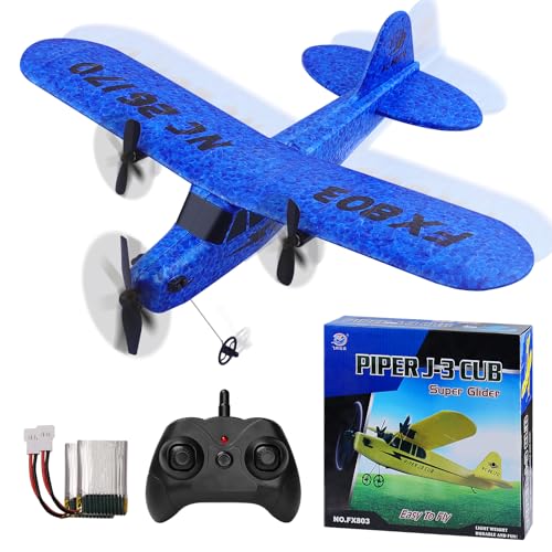 Henakmsl 2,4 GHz RC Flugzeug 2 CH Ferngesteuertes Flugzeug, RTF für Anfänger, Kinder und Erwachsene, Spielzeug mit USB-Ladung Blau von Henakmsl