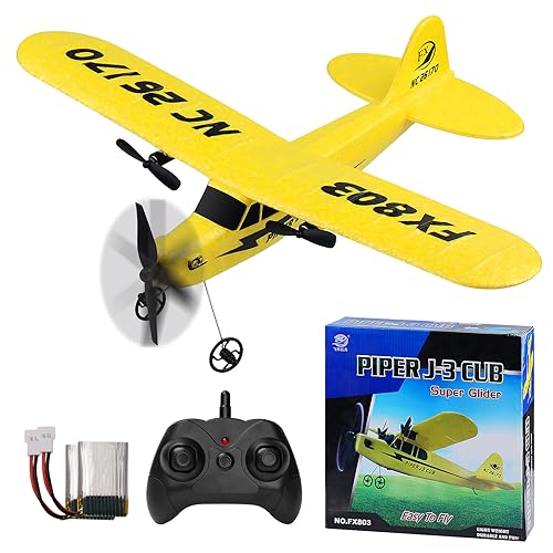 Henakmsl 2,4 GHz RC Flugzeug 2 CH Ferngesteuertes Flugzeug, RTF für Anfänger, Kinder und Erwachsene, Spielzeug mit USB-Ladung Gelb von Henakmsl