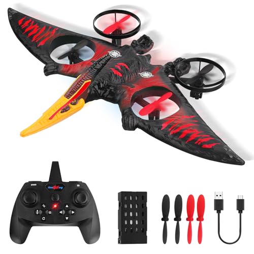 Henakmsl RC Flugzeug 2.4GHz Ferngesteuertes Quadcopter L0713 - Schwebendes Kampfflugzeug RTF für Anfänger/Kinder/Erwachsene, USB-Ladung, Rot von Henakmsl