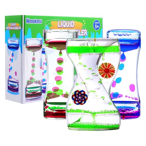 Liquid Motion Bubbler Sanduhr, Pack of 3 Sensory Timer Hourglass Flüssigkeit Timer Stressabbau Spielzeug für Kinder & Erwachsene, Relaxation Anxiety Autism Geschenk Desk Toy Liquid Motion Bubbler Sanduhr, Pack of 3 Sensory Timer Hourglass Flüssigkeit Timer Stressabbau Spielzeug für Kinder & Erwachsene, Relaxation Anxiety Autism Geschenk Desk Toy von Henakmsl