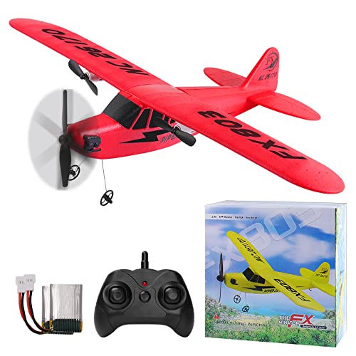 Henakmsl RC Flugzeug,2 CH Ferngesteuertes Flugzeug 2,4 GHz RC Flugzeug rtf für Anfänger, Kinder und Erwachsene,Flugzeug Spielzeug mit USB-Aufladung Rot von Henakmsl