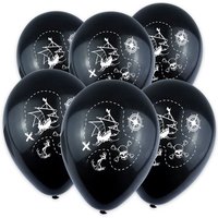 Piraten Luftballons, 12er, Ø 23cm mit Totenkopf, Piratenschiff & Kompass Piraten Luftballons, 12er, Ø 23cm mit Totenkopf, Piratenschiff & Kompass von Henbrandt Ltd