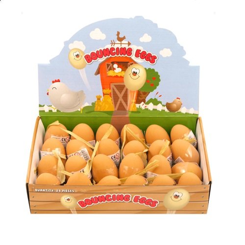 24 x Federnd Eier Gummi Bälle - Falsche Eier - Großhandel Box von Henbrandt