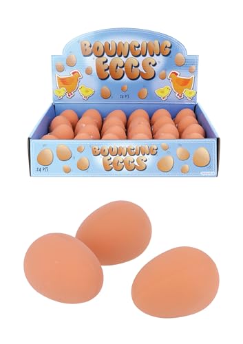 24 x Federnd Eier Gummi Bälle - Falsche Eier - Großhandel Box von Henbrandt