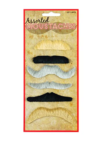 Henbrandt 6er-Pack selbstklebender Fake Schnurrbärte - Kostüm-Accessoire für Fancy Dress Enthusiasts und Halloween Celebrators - Unisex-Erwachsene Henbrandt 6er-Pack selbstklebender Fake Schnurrbärte - Kostüm-Accessoire für Fancy Dress Enthusiasts und Halloween Celebrators - Unisex-Erwachsene von Henbrandt
