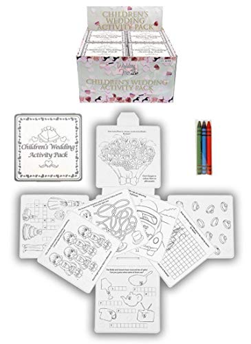 Hochzeits-Aktivitätspacks für Kinder, Malkreide, Zeichen- und Malbuch, Reisespiele, 4 Stück von Henbrandt