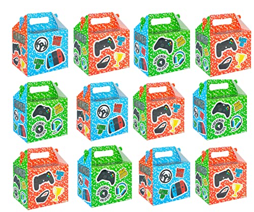 GAMER- UND VIDEOSPIELE-BOXEN – (12 Stück) für Geschenke, für Geburtstage, für Gamer- und Videospielpartys, für Süßigkeiten, für Mädchen und Jungen von Henbrandt