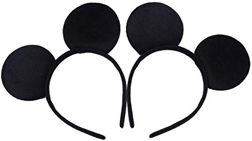 HENBRANDT 2 Stück schwarze Mickey-Maus-Ohren für Erwachsene/Kinder, Kostüm, Stirnband, Zubehör, Party-Dekoration, Geschenk, 2 Stück (schwarz) von Henbrandt