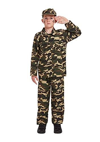 HENBRANDT Kinder Armee Junge Soldat Kostüm Militär Camouflage Uniform Dschungel Krieg Größe L Alter 10-12 Jahre Halloween Verkleidung für Jungen Soldat Outfit für Kinder HENBRANDT Kinder Armee Junge Soldat Kostüm Militär Camouflage Uniform Dschungel Krieg Größe L Alter 10-12 Jahre Halloween Verkleidung für Jungen Soldat Outfit für Kinder von Henbrandt