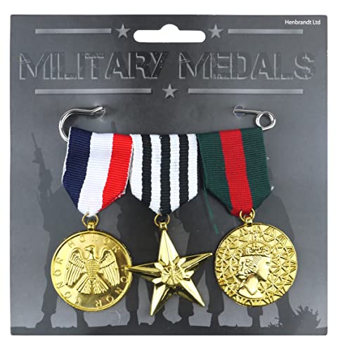 HENBRANDT Set mit 3 Militär-Medaillen, Armee, Kostüm, Requisite, Zubehör von Henbrandt