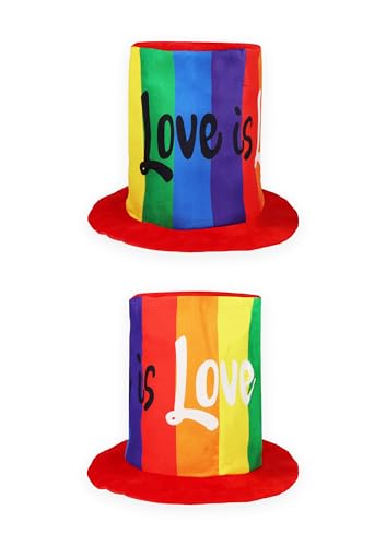 HENBRANDT Single Rainbow Pride – Love is Love – extra hoher Zylinder, 25 cm hoch, Unisex-Erwachsenenkostüm-Zubehör, LGBTQ+ Pride-Partys HENBRANDT Single Rainbow Pride – Love is Love – extra hoher Zylinder, 25 cm hoch, Unisex-Erwachsenenkostüm-Zubehör, LGBTQ+ Pride-Partys von Henbrandt