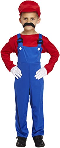 HENBRANDT Super-Mario-Arbeitsmann-Kostüm für Jungen, Rot / Grün, Größe M (7–9 Jahre) von Henbrandt