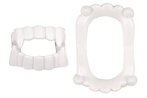 HENBRANDT Vampirzähne für Kinder 4,5 cm | weiße Kunststoffzähne | Fangs | Dracula Wolf Garou | Halloween Karneval | Zubehör Kostüm von Henbrandt