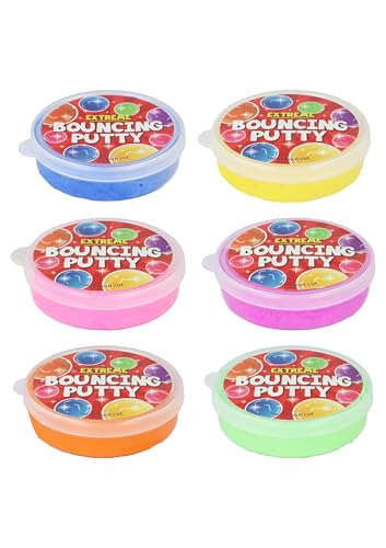 Henbrandt 1 x Bouncing Putty Tubs for Kids 6 Pack with 6 Assorted Colors Mini Slime Bounce Putty Party Bag Favors Loot Bag Fillers Lucky Dip Favors Stocking Fillers for Boys and Girls Henbrandt 1 x Bouncing Putty Tubs for Kids 6 Pack with 6 Assorted Colors Mini Slime Bounce Putty Party Bag Favors Loot Bag Fillers Lucky Dip Favors Stocking Fillers for Boys and Girls von Henbrandt