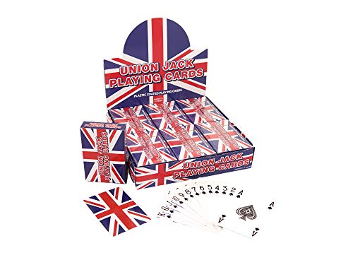 Henbrandt 6er-Pack Union Jack Spielkarten, Kunststoff-beschichtet, Standardgröße 8,5 x 5,5 cm, für alle Altersgruppen von Henbrandt