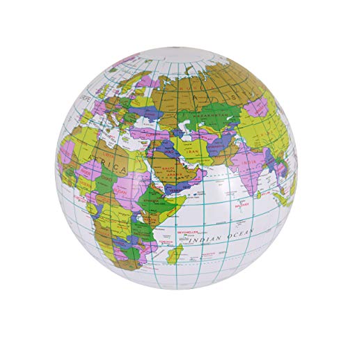 Henbrandt Inflatable Globe Blow Up Globe World Map Atlas Ball Earth Map Blow Up Ball 40cm by von Henbrandt