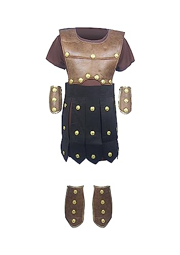 Henbrandt Kinder Deluxe Römische Soldat Kostüm Gladiator Zenturio Antike ROM Schule Geschichte Tag Halloween Kostüm für Jungen Römische Outfit für Kinder (Alter 4-6) von Henbrandt