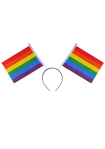 Henbrandt Regenbogen Pride Flagge Kopf Bopper Stirnband Deely Boppers Flagge Verkleidung Haarschmuck für Erwachsene und Kinder von Henbrandt