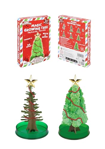Henbrandt - Set mit 1 magischen wachsenden Glas-Weihnachtsbaum zum Wachsen eigener Kristalle, Strumpffüller, Wissenschafts-Set, Heiligabend, Gastgeschenke, Geschenktüte von Henbrandt
