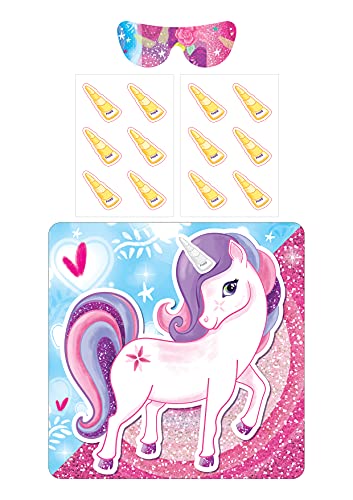 Henbrandt Little Unicorn Dreams Stick the Horn on the Unicorn Kind Partyspiel mit 1 x Poster, 12 x Einhornhorn-Aufkleber, 1 x Verdunkelungs-Augenmaske, ab 3 Jahren Henbrandt Little Unicorn Dreams Stick the Horn on the Unicorn Kind Partyspiel mit 1 x Poster, 12 x Einhornhorn-Aufkleber, 1 x Verdunkelungs-Augenmaske, ab 3 Jahren von Henbrandt