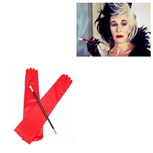 Long Red Gloves and Cigarette Holder Flapper Cruella DeVille 1920s Fancy Dress Long Red Gloves and Cigarette Holder Flapper Cruella DeVille 1920s Fancy Dress von Henbrandt