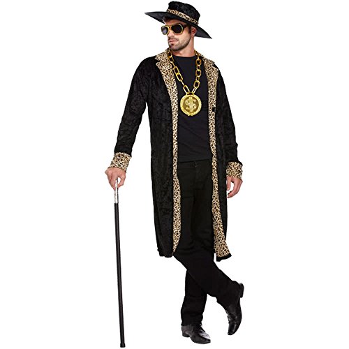 HENBRANDT MENS BLACK PIMP FANCY DRESS von Harlequin