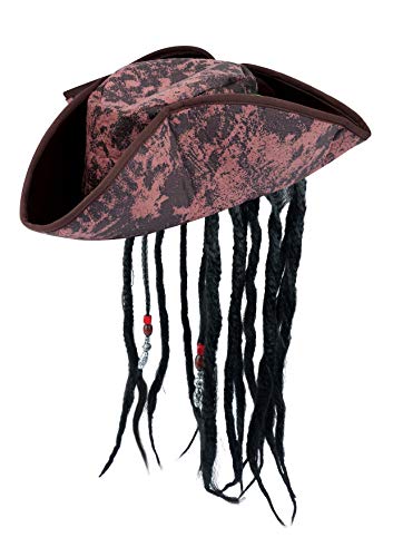 Piraten-Hut mit falschen Dreadlocks von Henbrandt