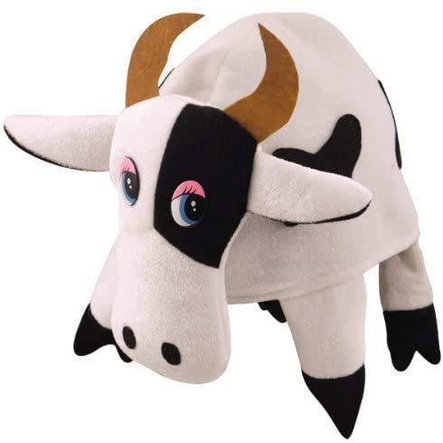 Plush Cow Hat - Abendkleid - Festivals - Stag Nights - Zubehör von Henbrandt