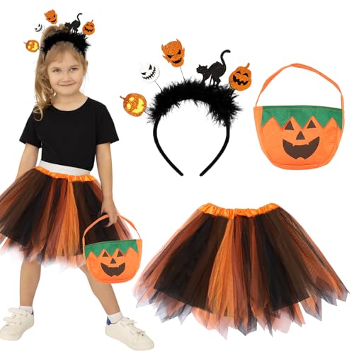 Hexenkostüm Kinder, Halloween Kostüm Kinder Mädchen, Hexenkostüm Mädchen Tutu Rock Kürbis Tasche und Haarreif Hexe Hexe Kostüm Damen Kinder Tüllrock Spinnenkostüm für Cosplay Halloween Karneval Party Hexenkostüm Kinder, Halloween Kostüm Kinder Mädchen, Hexenkostüm Mädchen Tutu Rock Kürbis Tasche und Haarreif Hexe Hexe Kostüm Damen Kinder Tüllrock Spinnenkostüm für Cosplay Halloween Karneval Party von Hendpock