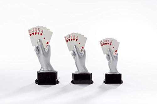 Henecka Poker, Skat, Rommee, Canasta, Bridge, Mau-Mau -Pokal, Resinfigur Kartenspiel, Silber weiß und rot, mit Wunschgravur, Größe 16 cm Henecka Poker, Skat, Rommee, Canasta, Bridge, Mau-Mau -Pokal, Resinfigur Kartenspiel, Silber weiß und rot, mit Wunschgravur, Größe 16 cm von Henecka