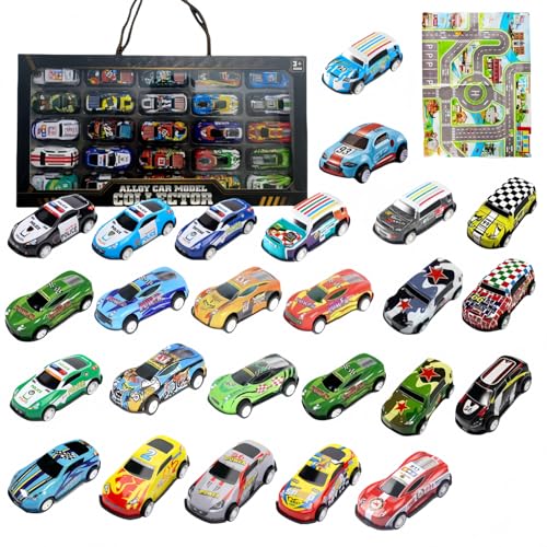 25 Stück Set Matchbox Auto Mit 1 Karte,Spielzeugauto Mit RüCkzug,Spielzeugautos,Kleine Autos,Spielzeug Autos,Auto Kinder Spielzeug FüR Kinder Ab 3 4 5 6 7 8 Jahre von HenfuME