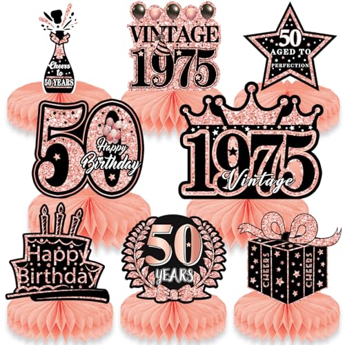 HenfuME 8 StüCk Deko50. Geburtstag Frau, 50 Geburtstag Deko. Tischdeko 50 Geburtstag Frau, Deko 50 Geburtstag Frau Bienenwabe MittelstüCk, Happy Birthday Tischdeko,Tischdeko Geburtstag. HenfuME 8 StüCk Deko50. Geburtstag Frau, 50 Geburtstag Deko. Tischdeko 50 Geburtstag Frau, Deko 50 Geburtstag Frau Bienenwabe MittelstüCk, Happy Birthday Tischdeko,Tischdeko Geburtstag. von HenfuME