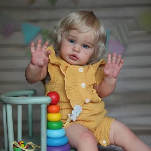 Lebensechte Reborn Puppen Mädchen 24 Zoll Reborn Babypuppe Handgemachte Reborn Babys Weicher Baumwollkörper Sie Sieht aus und fühlt Sich genau wie EIN echtes Leben Baby Augen offen von Hengluck